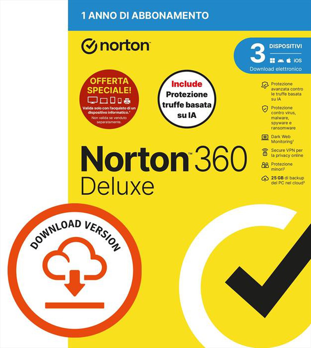 NORTON - 360 Deluxe 3 dispositivi | Attach