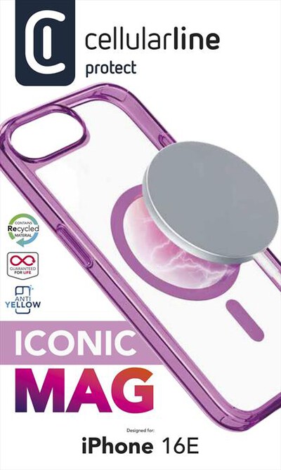 CELLULARLINE - Cover ICONIC MAG - IPHONE SE (2025)-Pink,Transparent