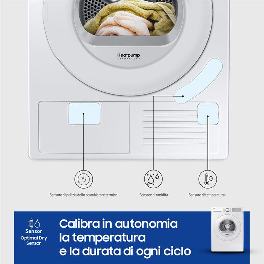 "SAMSUNG - Asciugatrice DV90CGC2A0THET 9 Kg Classe A+++-bianco"