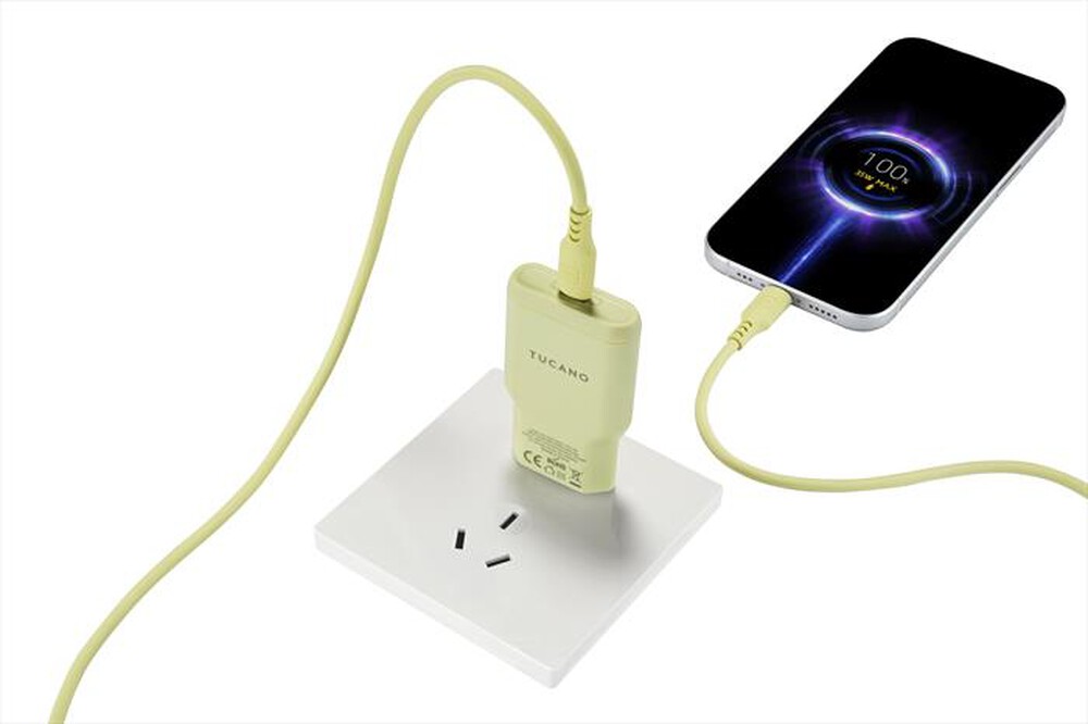 Immagine del prodotto TUCANO - Kit caricabatterie GaN/cavo USB-C ONE POWER-GIALLO