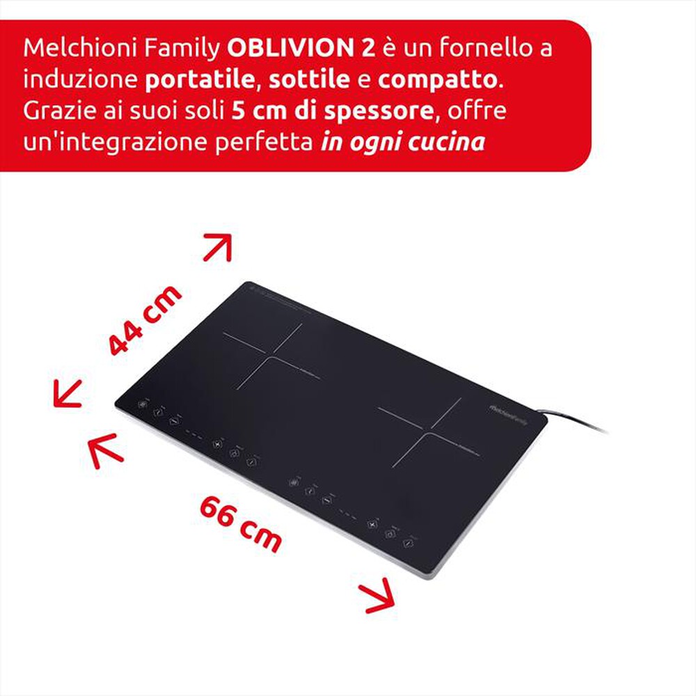 Immagine del prodotto MELCHIONI FAMILY - Piastra a induzione OBLIVION 2-nero