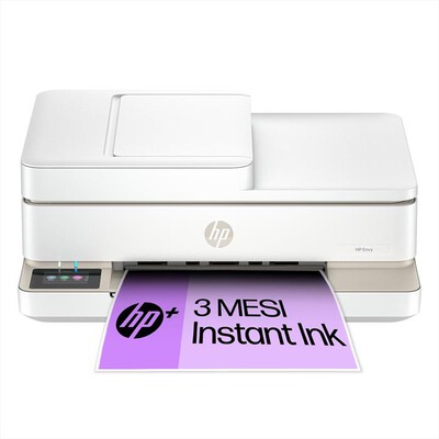 HP - Stampante ENVY 6520E 3 MESI DI INSTANT INK CON HP+-Bianco