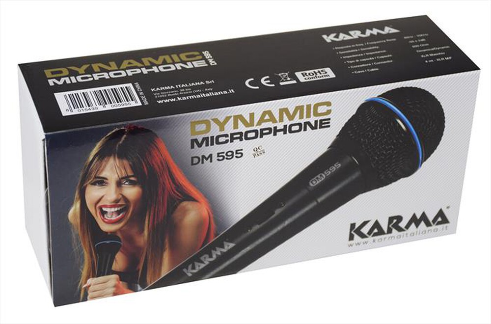 KARMA ITALIANA DM 531 Microphone Gris Microphone De Karaoké EUR 19