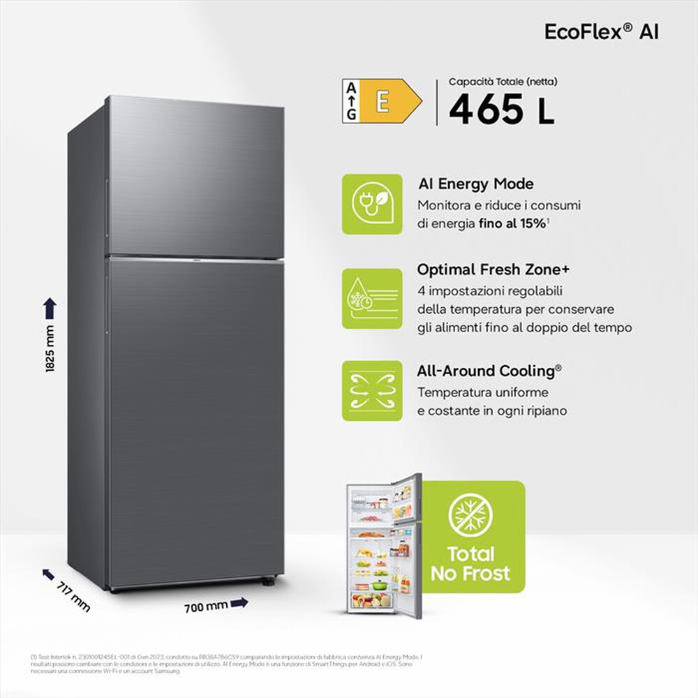 Immagine del prodotto SAMSUNG - Frigorifero 2 porte RT47CG6626S9ES Classe E 465 lt-METAL INOX