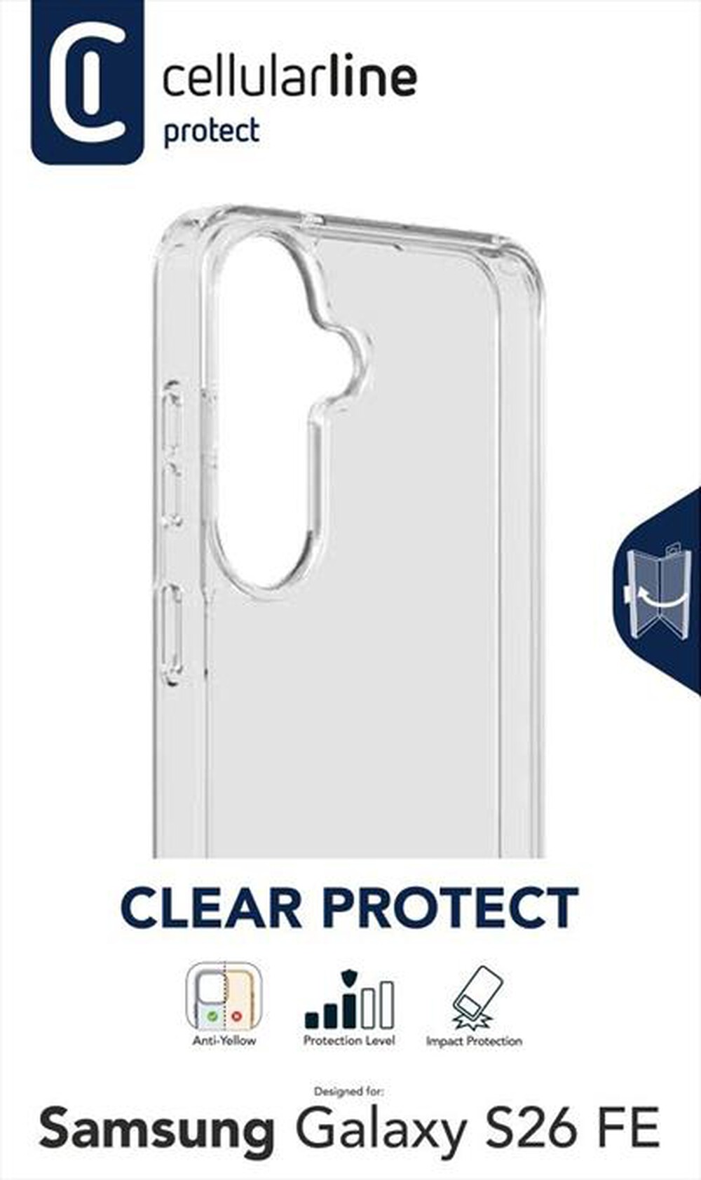 Immagine del prodotto CELLULARLINE - Cover CLEAR PROTECT per Galaxy S26 FE-Trasparente