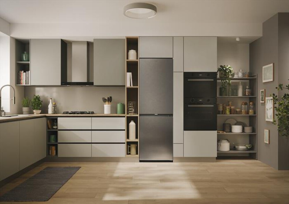 "CANDY - Frigorifero combinato CNCQ2T618EX Classe E 355 lt-Stainless steel"