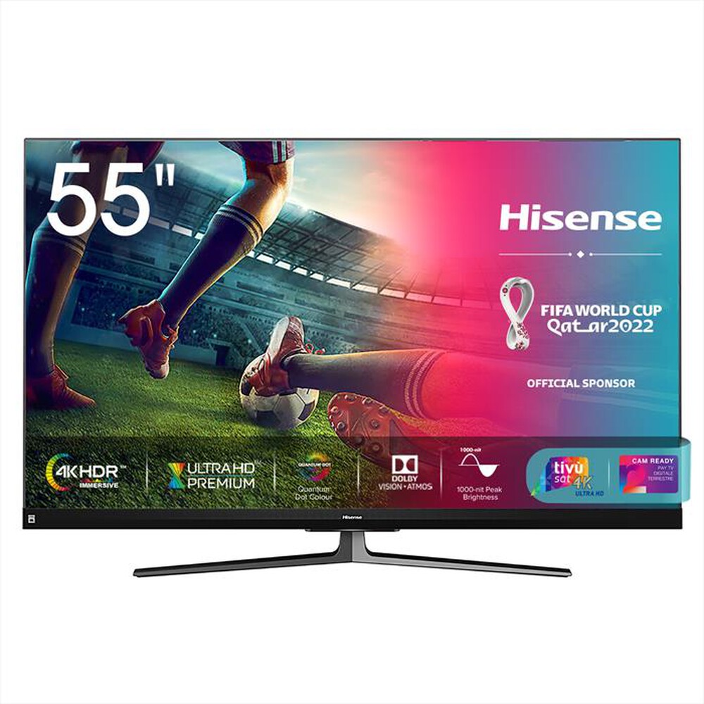 "HISENSE - Smart Tv Full Array ULED 4K UHD 1000nit 55\" 55U8QF-Black/Gray"