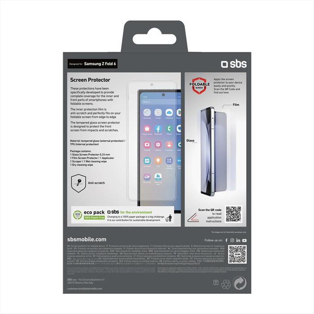 Immagine del prodotto SBS - Screen protector TESCRSAZFOLD6 Samsung Z Fold 6-Trasparente