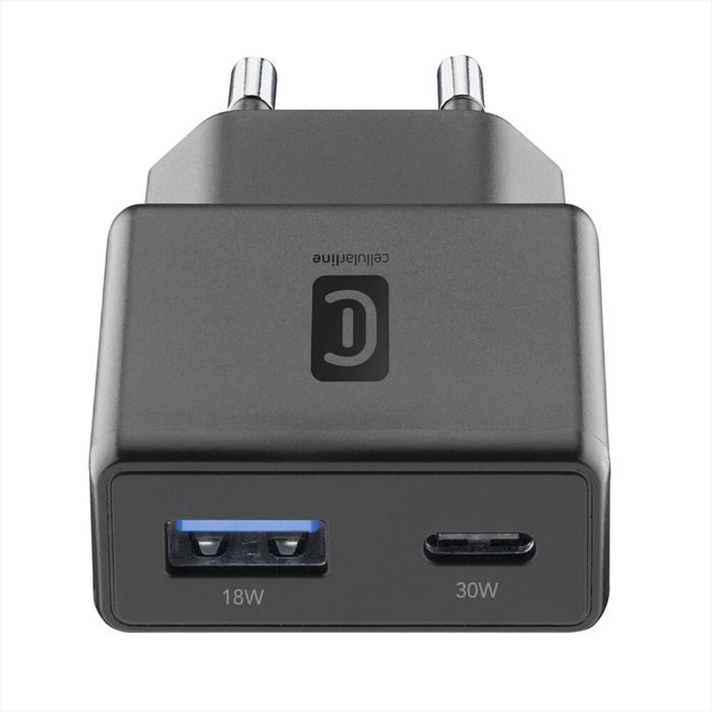 Immagine del prodotto CELLULARLINE - Caricatore Power Lite Slim 30W Dual USB-A + USB-C-Nero