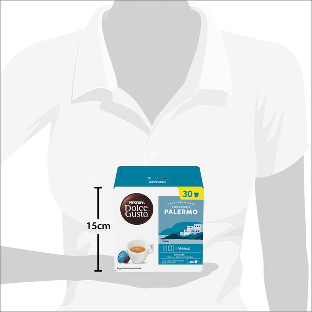 "NESCAFE' DOLCE GUSTO - ESPRESSO PALERMO - Nescafé Dolce Gusto 30 Caps-Bianco/Azzurro"