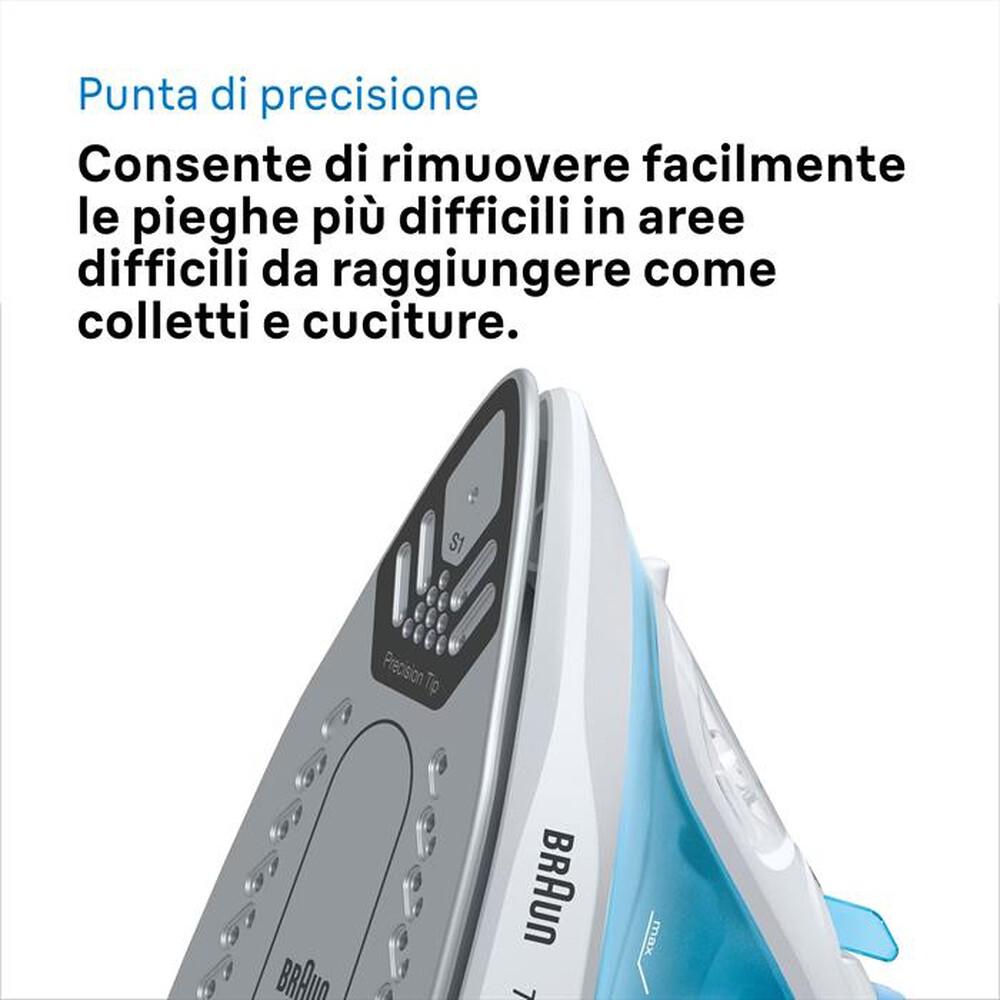 Immagine del prodotto BRAUN - Ferro da stiro a vapore TexStyle 1 SI1050BL-Bianco blu