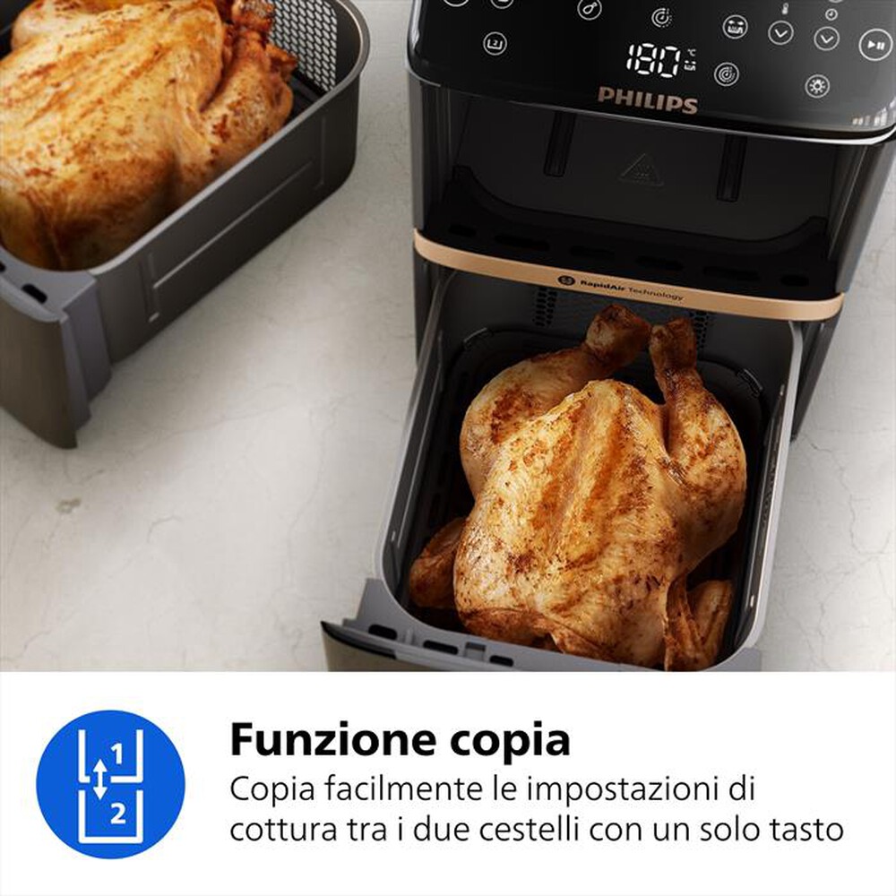Immagine del prodotto PHILIPS - Friggitrice AIRFRYER SERIE 4000 DA 10L NA462/70-Nero/Rame