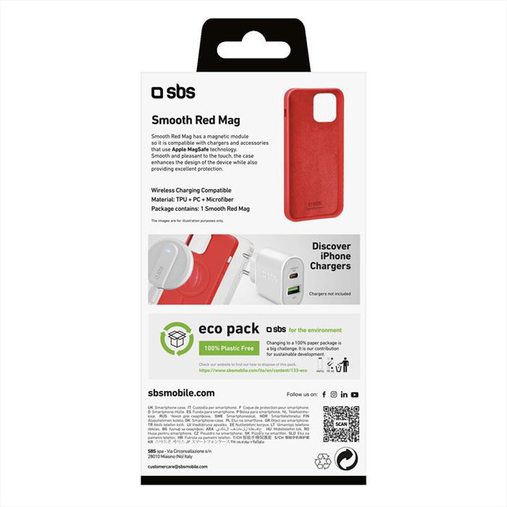 Immagine del prodotto SBS - Cover Smooth Mag TEMAGCOVRUBIP1461R per iPhone 14-Rosso