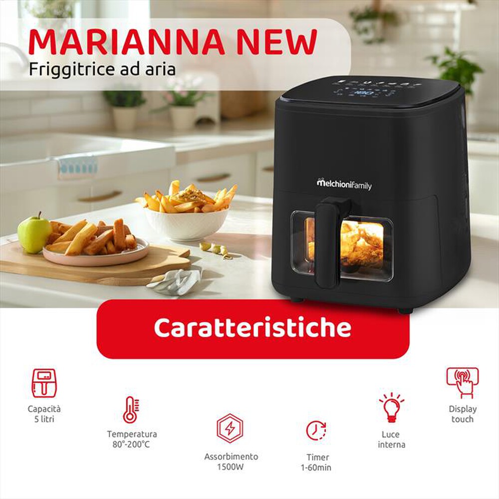 Immagine del prodotto MELCHIONI FAMILY - Friggitrice ad aria MARIANNA NEW-Nero /Plastica
