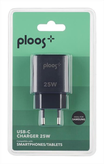 PLOOS - Caricabatterie dispositivi mobili PLACHUSBCPD25WK-Nero