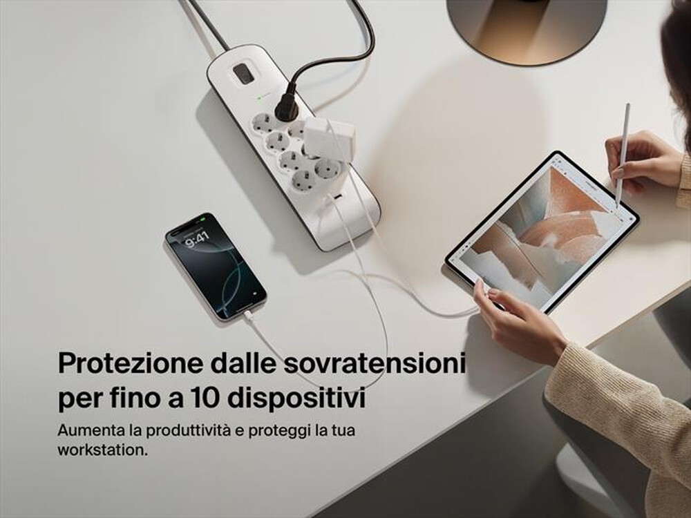 Immagine del prodotto BELKIN - Protezione dalle sovratensioni con 8 prese-Bianco