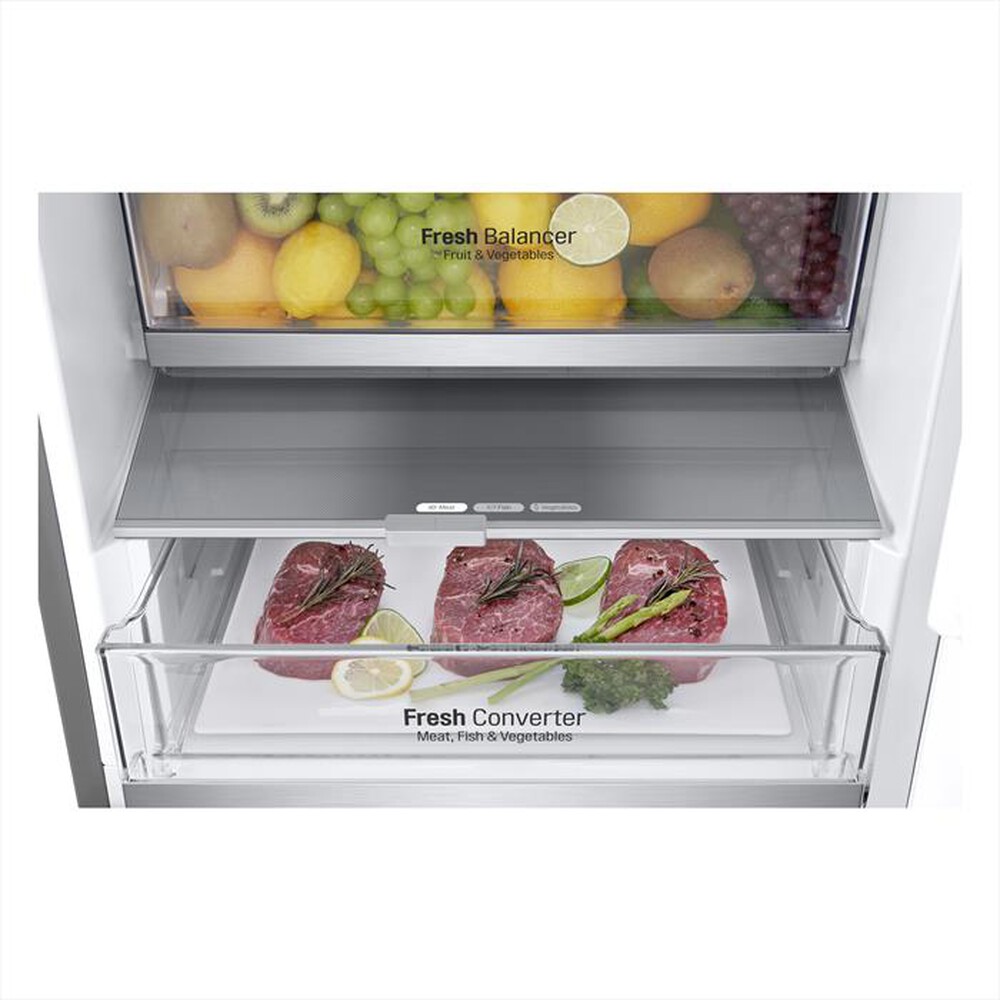 "LG - Frigorifero combinato GBV7280CMB Classe C 387L-Argento"