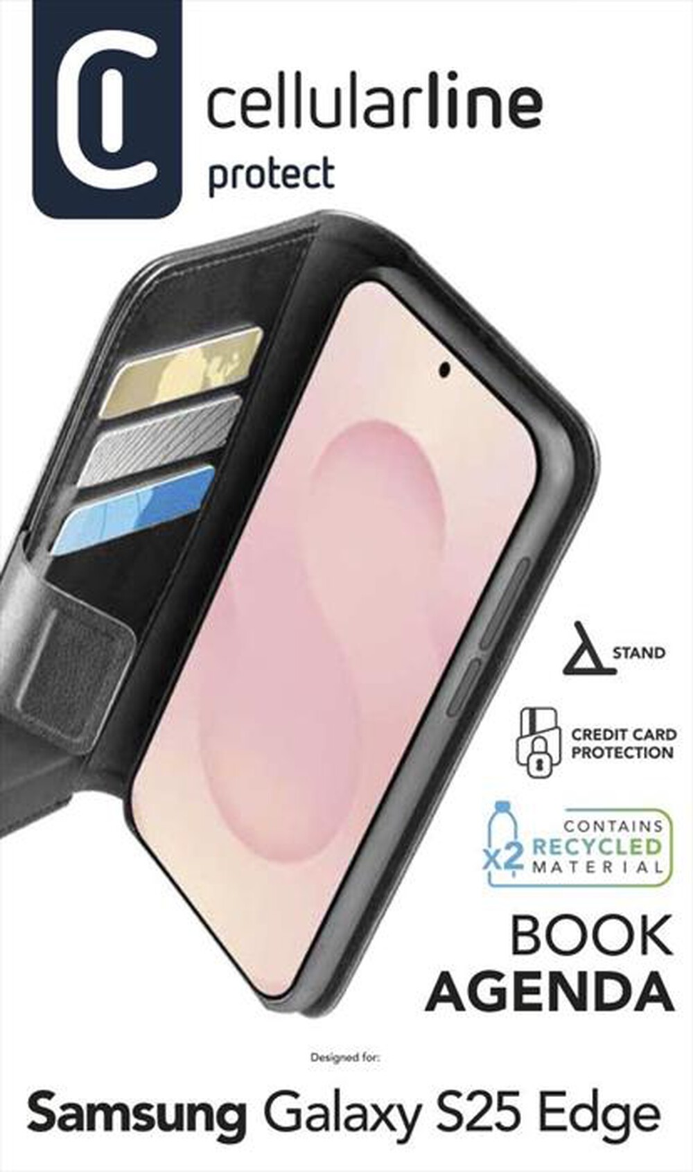 Immagine del prodotto CELLULARLINE - AGENDA BOOK Galaxy S25 Edge-Nero