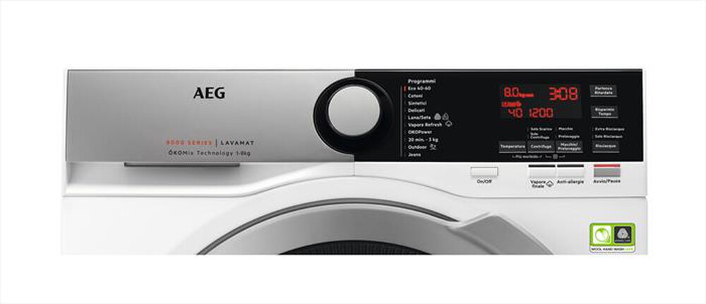 Immagine del prodotto AEG - Lavatrice L8FEE84SX 8 Kg Classe A-Bianco/Obl&ograve; Silver