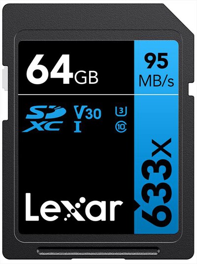 LEXAR - 64GB 633X PRO SDXC U1 CL.10 UHS-1-Black/Blue