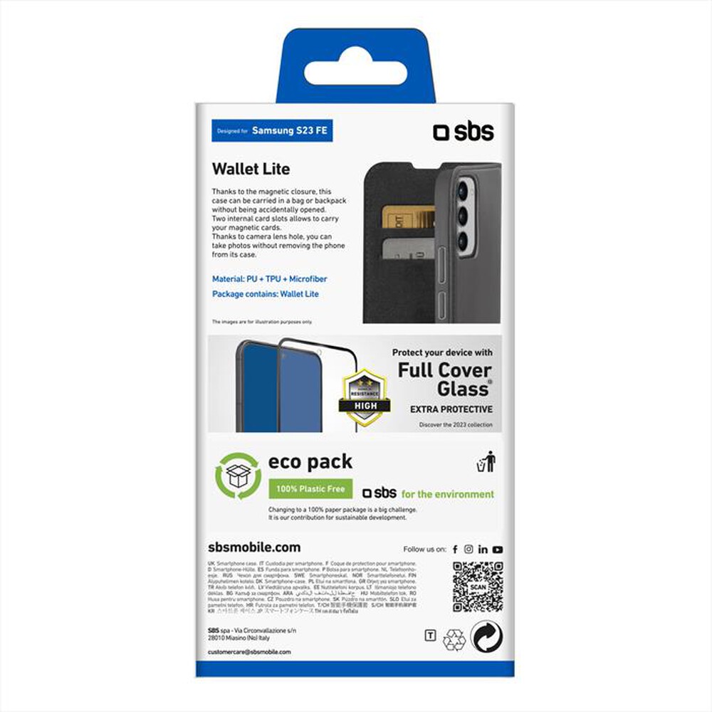 "SBS - Wallet lite Samsung S23 FE TEBKLITESAS23FEK-Nero"
