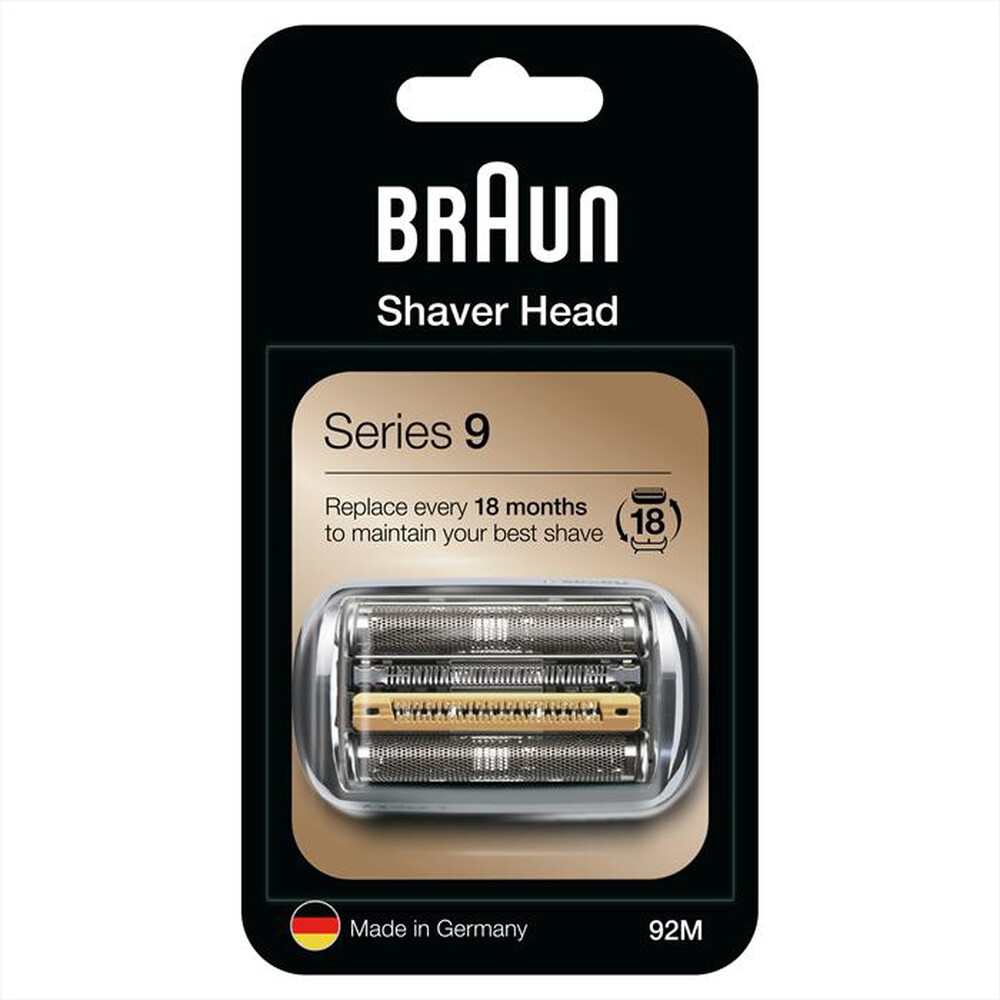 "BRAUN - Testina di ricambio per rasoio SERIES 9 92M-ARGENTO"