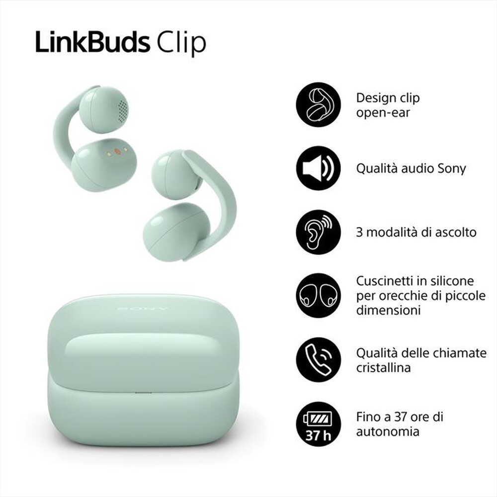 Immagine del prodotto SONY - Auricolari wireless LinkBuds Clip WFLC900G.CE7-Green