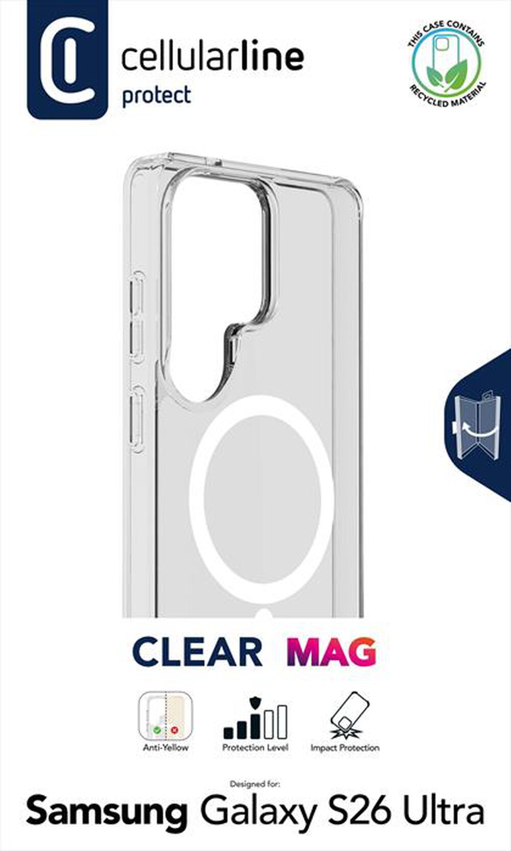 Immagine del prodotto CELLULARLINE - Custodia Clear Mag per Galaxy S26 Ultra-Trasparente