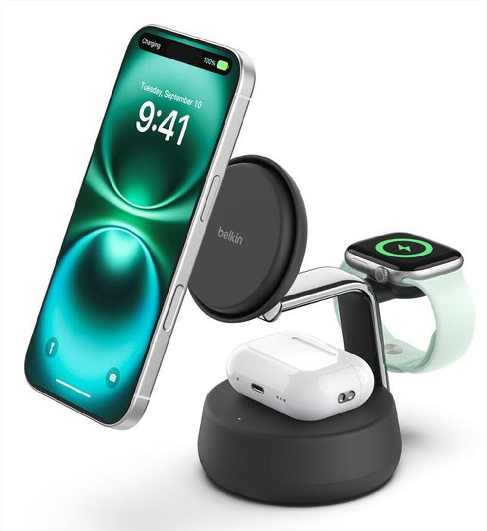 Immagine del prodotto BELKIN - DOCK DI RICARICA MAGNETICA 3 IN 1 CON QI2 DA 25 W-Nero