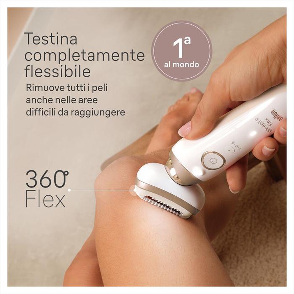 "BRAUN - Epilatore SILK-ÉPIL 9 FLEX 9-071 3D-BIANCO/ORO"