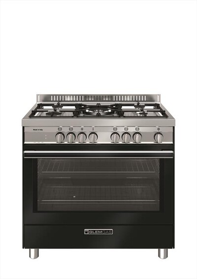 GLEM GAS - Cucina a gas ST965MBK Classe A+-Nero Carbone
