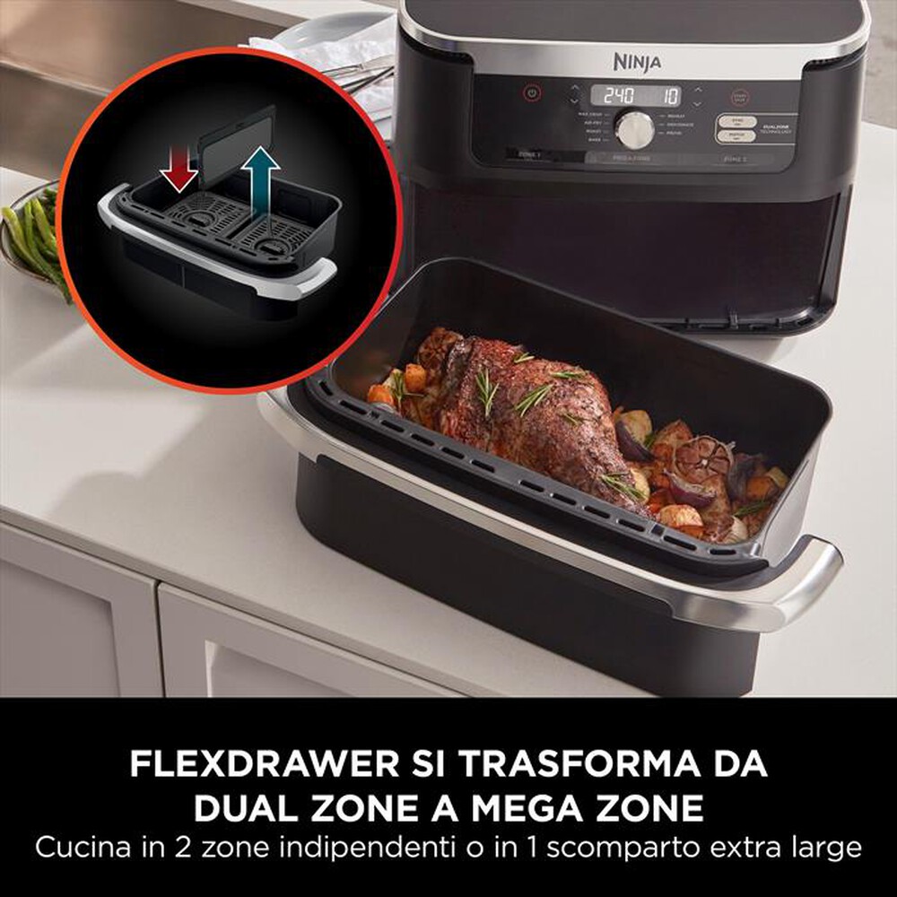 "NINJA - Friggitrice ad aria FLEXDRAWER DA 10,4L-nero"