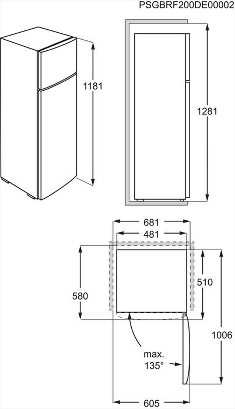 "ELECTROLUX - Frigorifero 2 porte LTB1AF14W0 Classe F 120lt-Bianco"