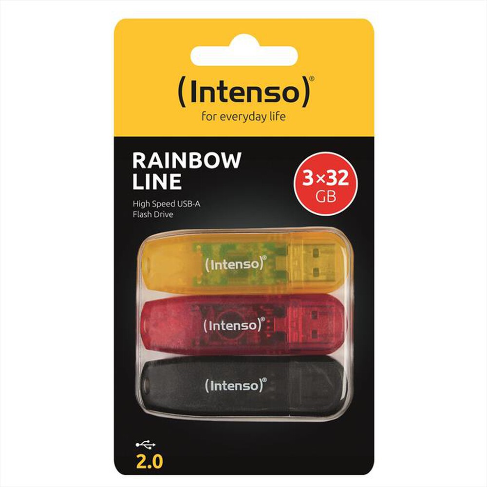 "INTENSO - USB DRIVE 2.0 RAINBOW 3X32 GB-GIALLO/NERO/ROSSO"