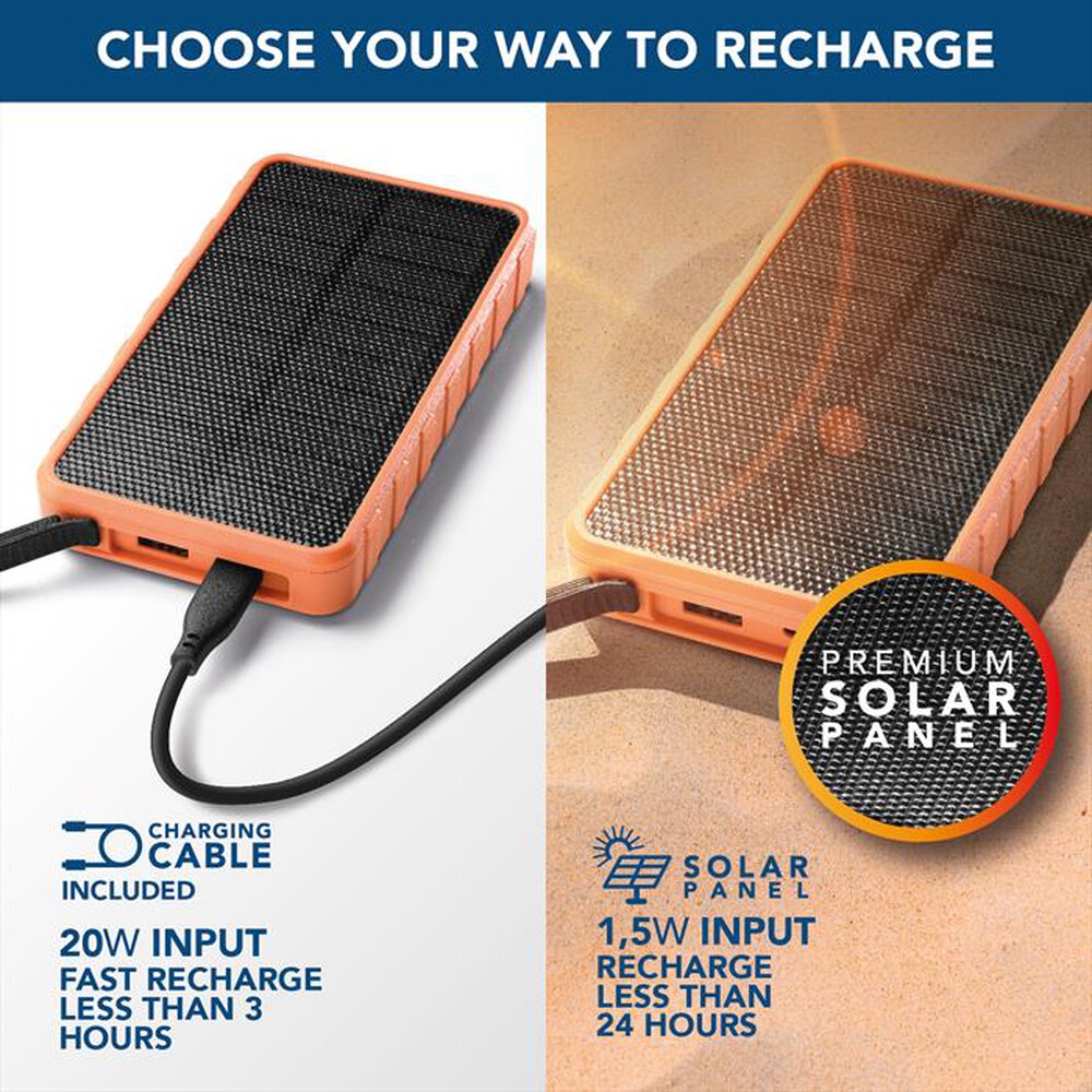 "CELLULARLINE - POWER BANK SOLAR-Bianco"