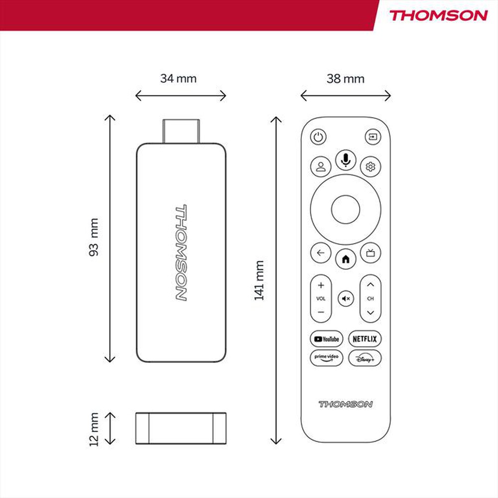 Immagine del prodotto THOMSON - STREAMING STICK UHD TELECOMANDO PORTATILE 140G-nero