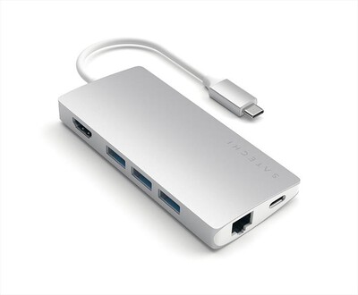 SATECHI - ADATTATORE USB-C MULTI-PORTA 4K ETHERNET V2-argento