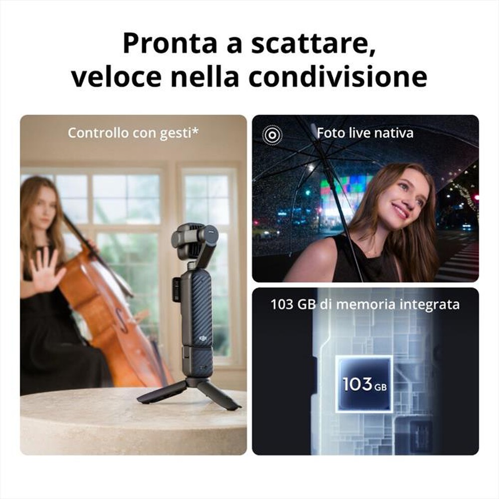 Immagine del prodotto DJI - OSMO POCKET 4P VLOG COMBO-NERA