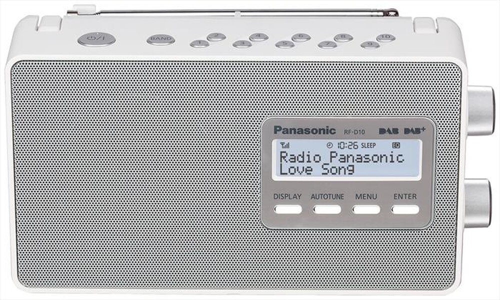 Immagine del prodotto PANASONIC - Radio Portatile FM/DAB+, Batteria/Corrente RF-D10-bianco