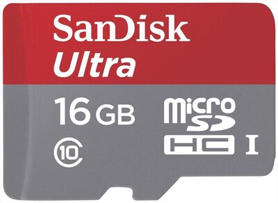 SANDISK - MicroSDHC Ultra 16GB + adattatore SD - 