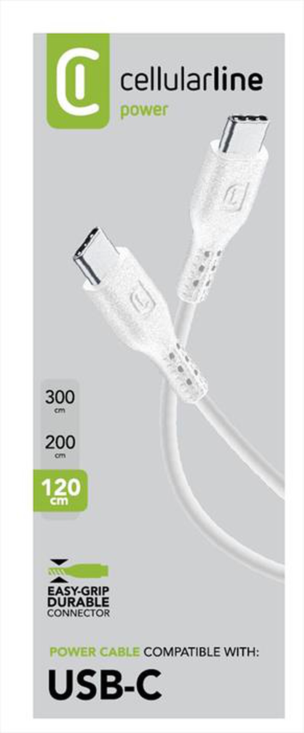 Immagine del prodotto CELLULARLINE - USBDATACUSBCCTABW Cavi Dati-USB-C to USB-C CABLE-Bianco