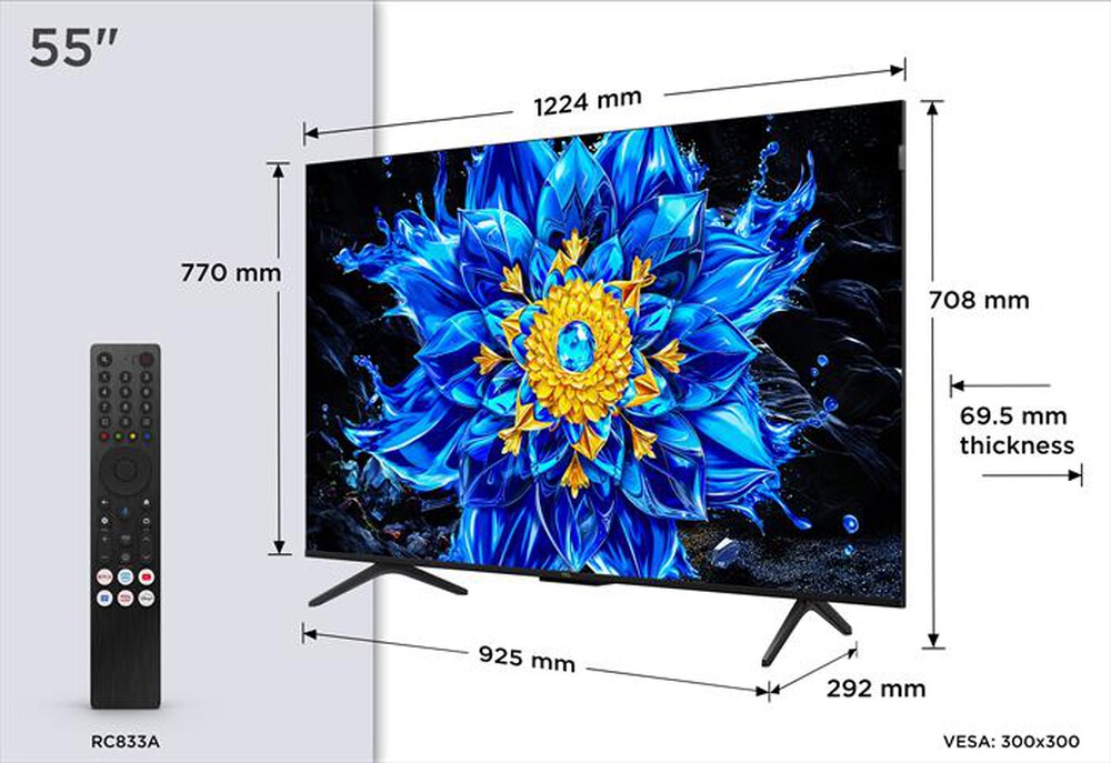 Immagine del prodotto TCL - Smart TV QD-Mini LED 4K 55" 55P8L-Nero