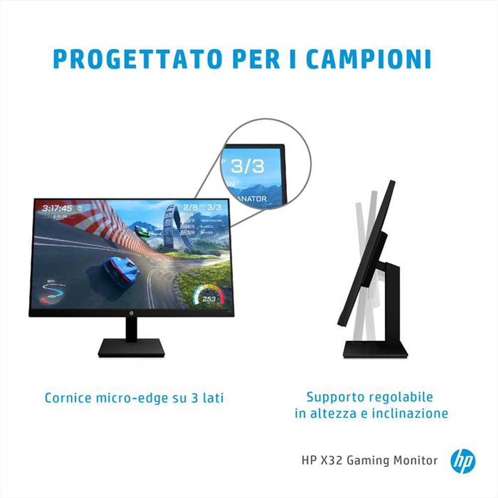 "HP - Monitor 31,5\" X32 QHD GAMING-Nero"