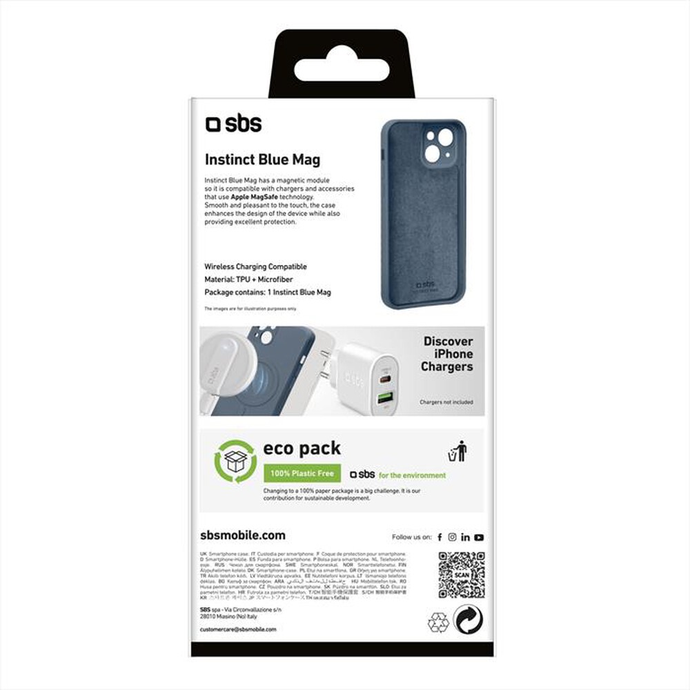 "SBS - Cover TEINSTMAGIP1567B per iPhone 15 Plus-Blu"