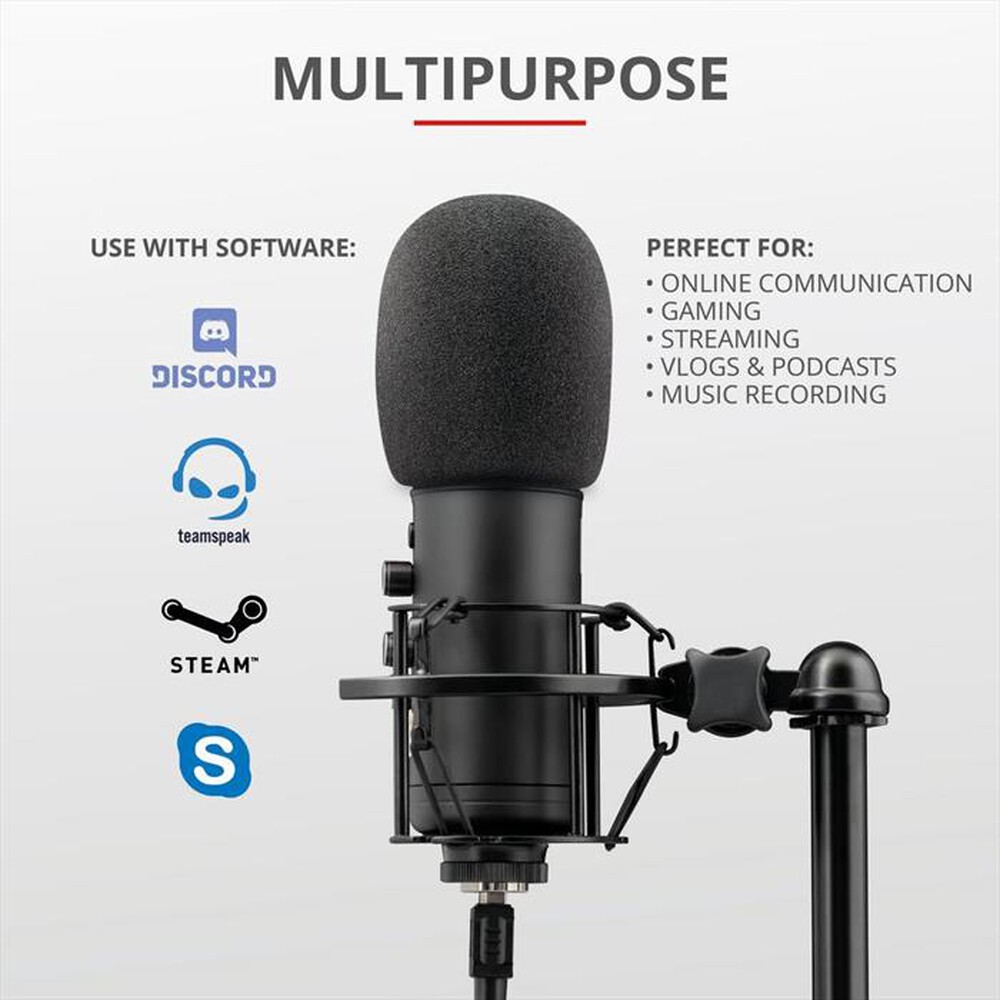 "TRUST - GXT256 EXXO STREAMING MICROPHONE-Black RGB"
