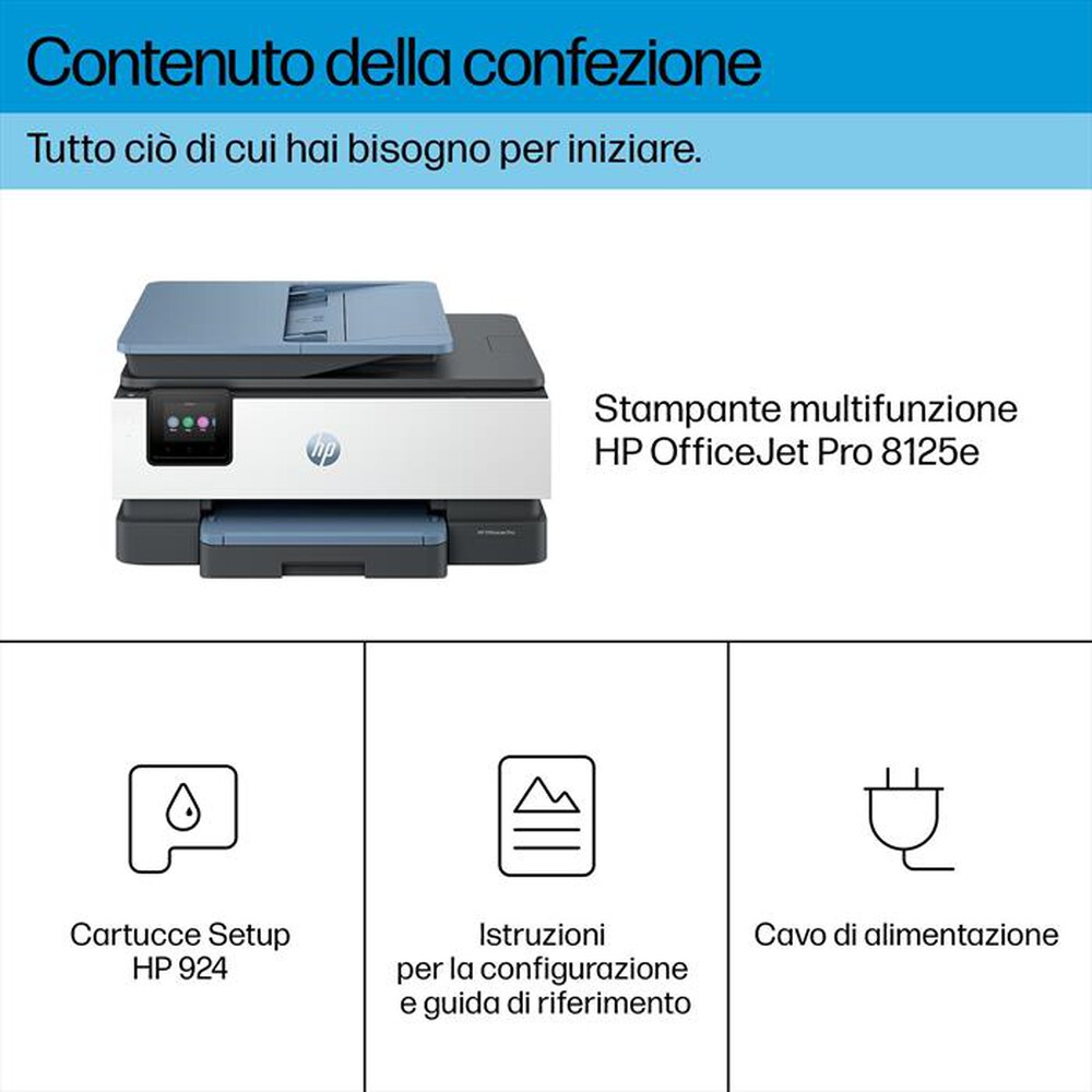 "HP - OFFICEJET 8125E 3 MESI DI INCHIOSTRO CON HP+-Blue"