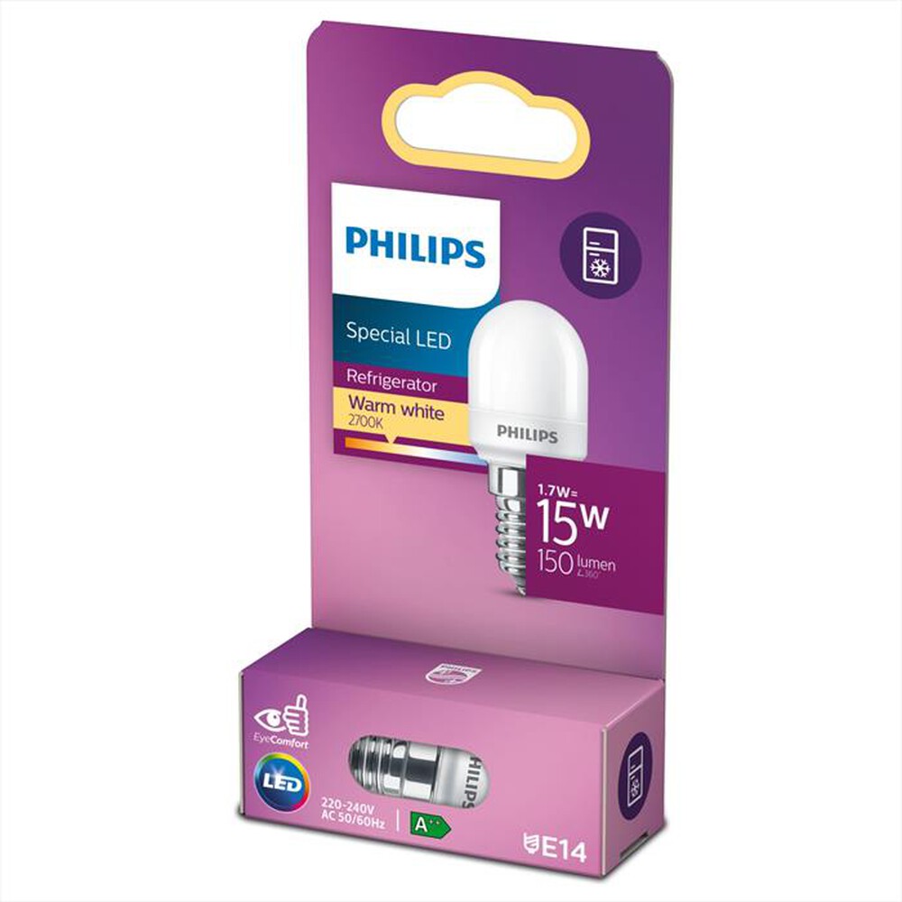 "PHILIPS - LED OLIVA E SFERA 1,7 W 15 W E14 LUCE BIANCA CALDA"