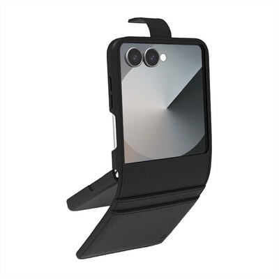 SBS - Cover Wallet Stand Case in PU per Samsung Z Flip 7-Nero