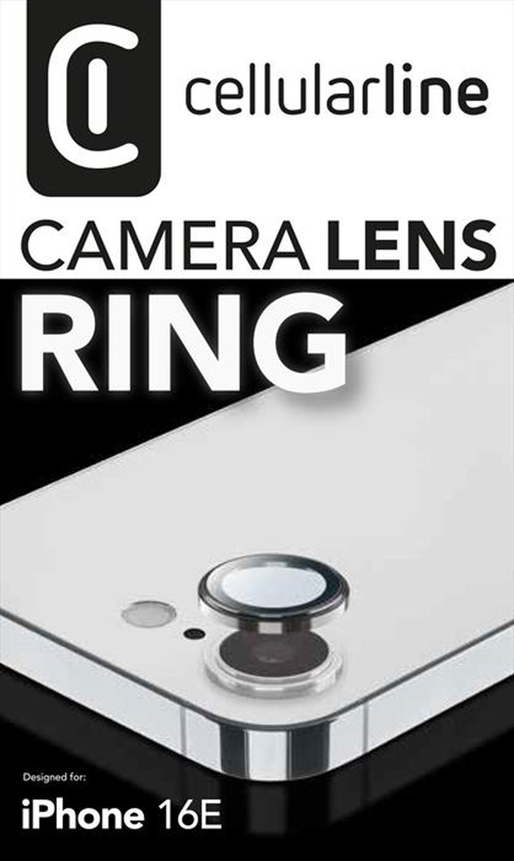 Immagine del prodotto CELLULARLINE - Pellicola CAMERA LENS RING per iPhone 16E-Trasparente