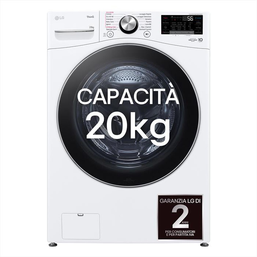 "LG - Lavatrice AI DD F0P3020TSWC XL 20kg Classe B-Bianco"